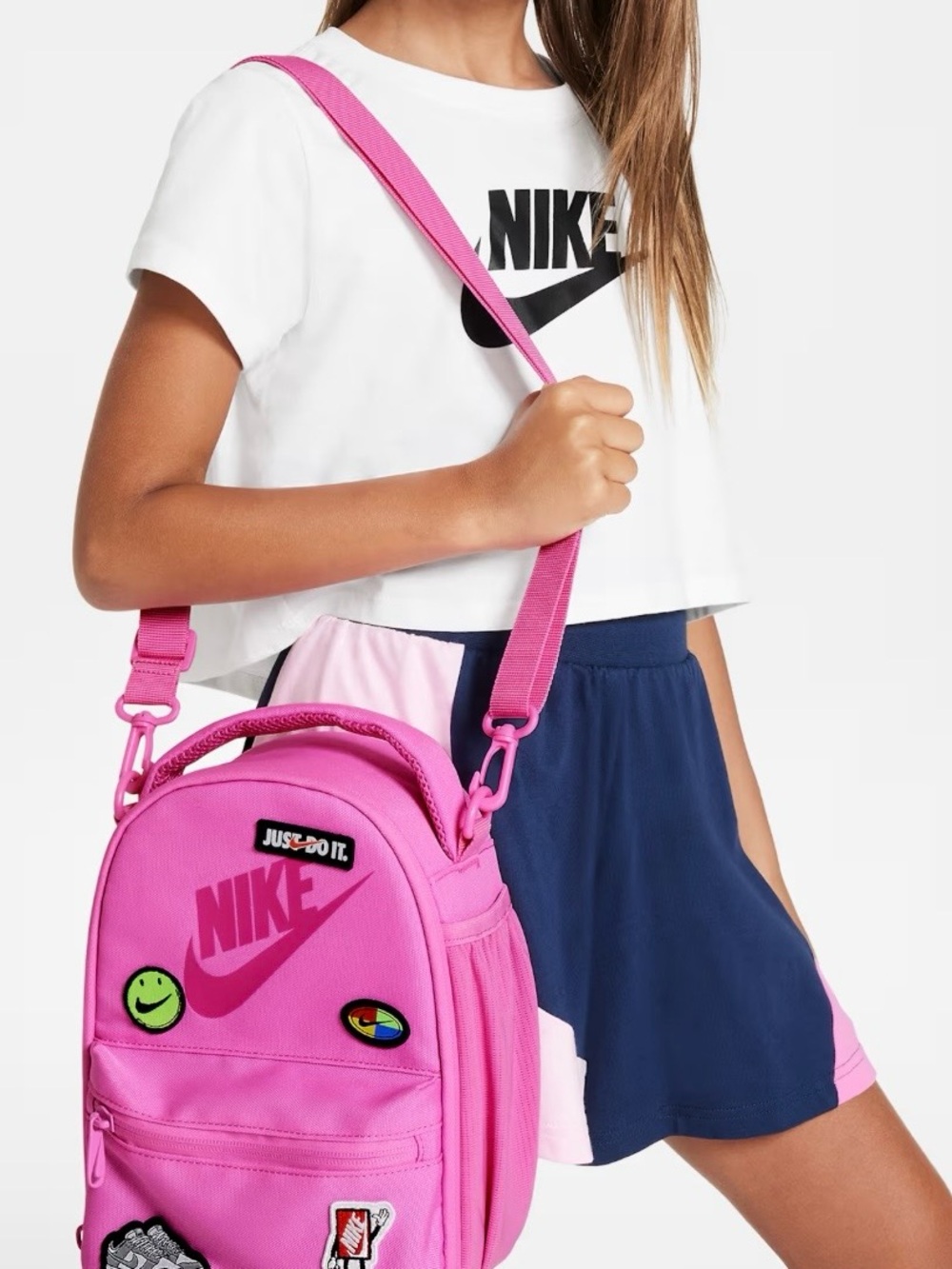 Nike Kids Pink Mini Backpack with Graphic Patches